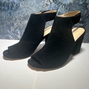 Franco Fortini Comfort Suede Leather Black Heels With Ankle Strap 9